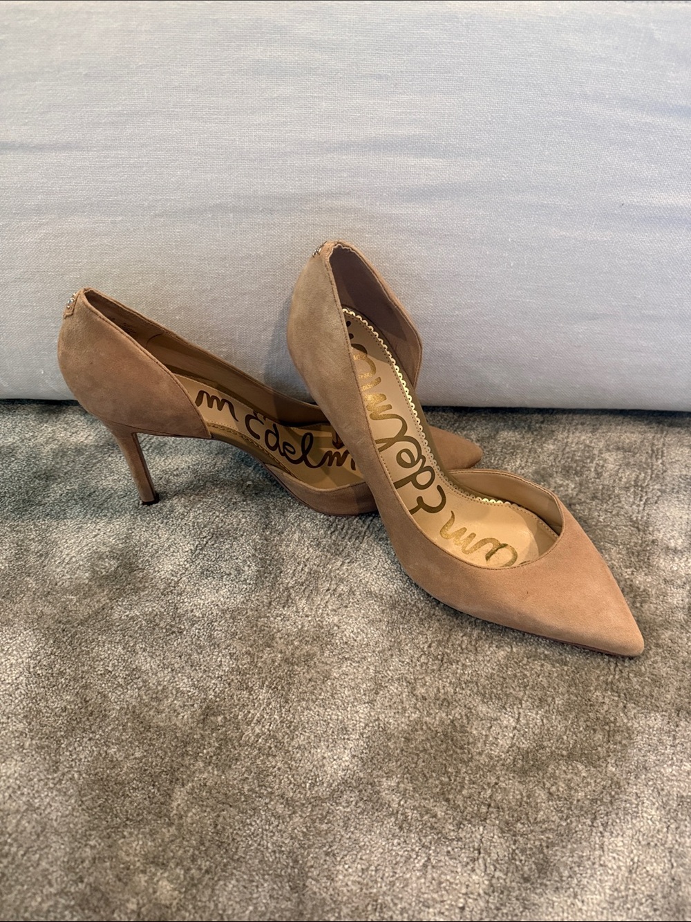 Sam Edelman Tan Suede Pointed-Toe Pumps